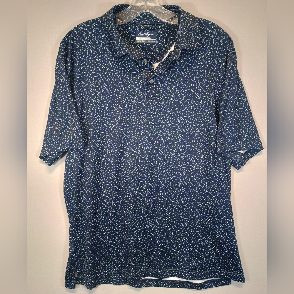 Ben Hogan Performance Men’s Medium Blue Speckled Golf Polo Shirt